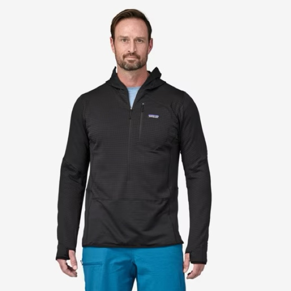 Patagonia Men's R1® Fleece Pullover 1/2 Zip Hoody Size Large - Black